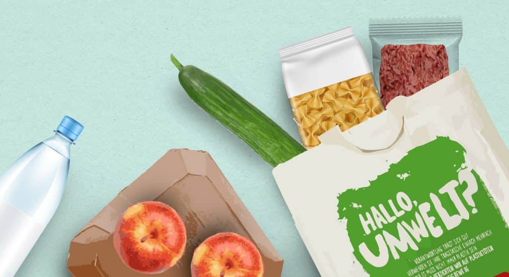 Umweltfreundlich verpackte Lebensmittel
