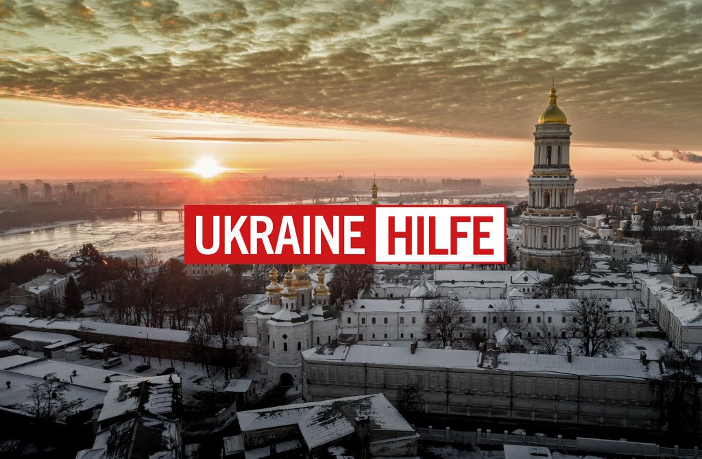 Kiew im Winter aus der Vogelperspektive