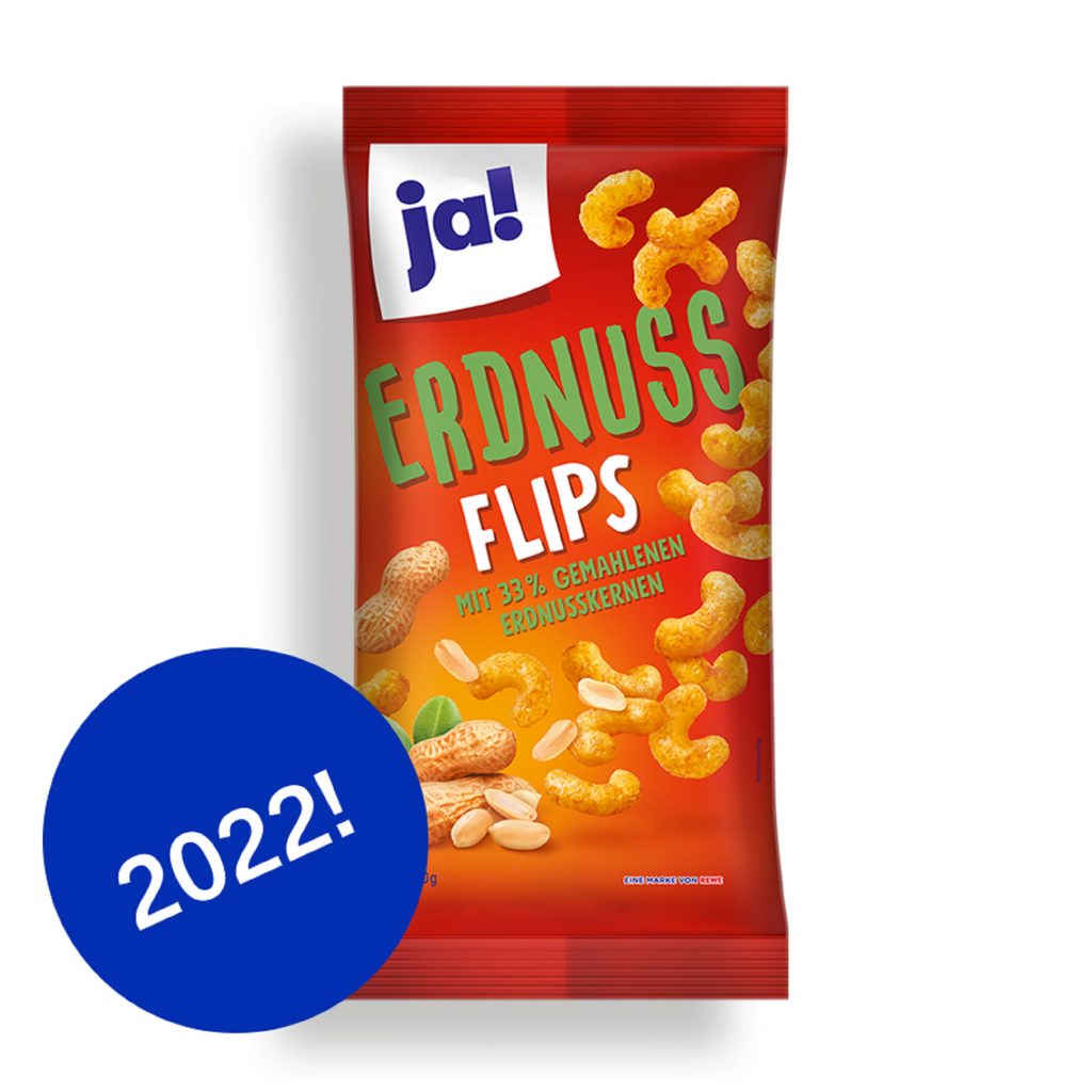 ja! Erdnuss Flips Packung aus dem Jahr 2022