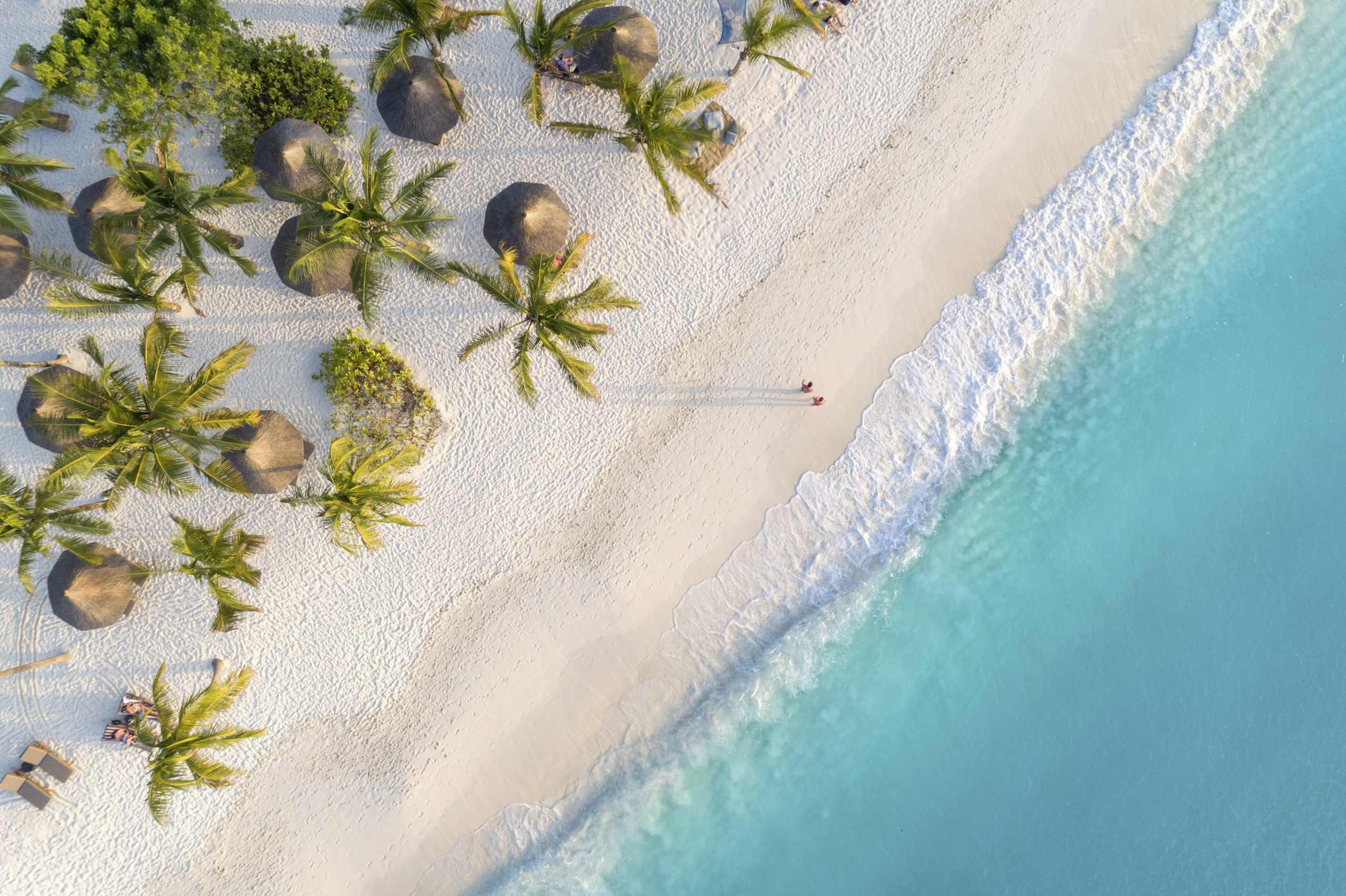 Bird's eye view of an empty stretch of beach