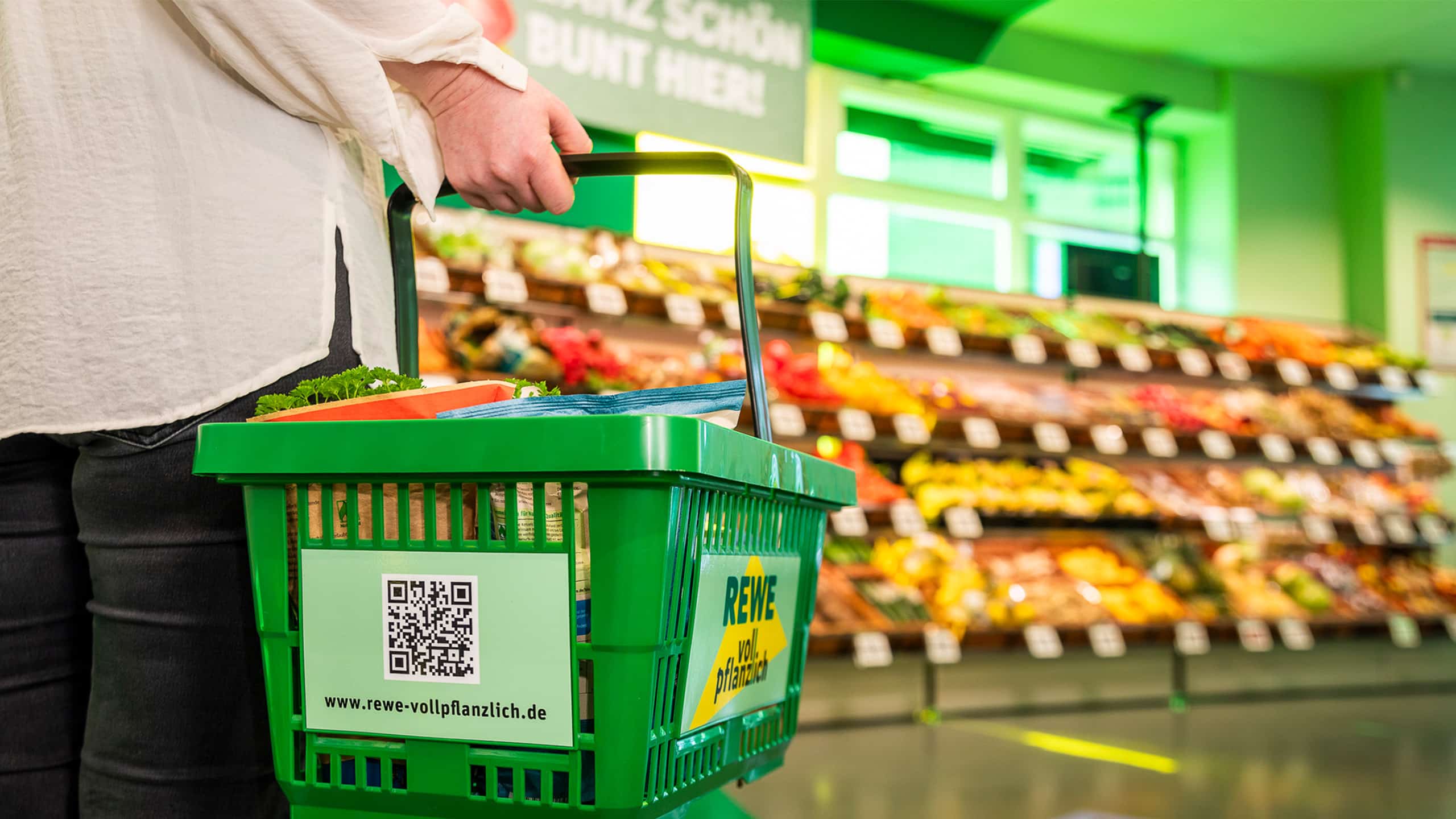 Einkaufskorb REWE vollpflanzlich im Markt